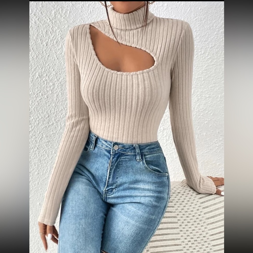 Turtle neck long sleeve top